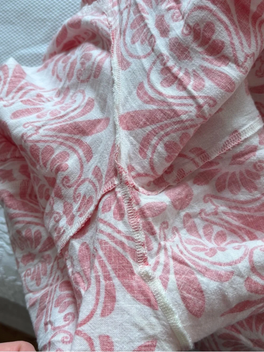 Farm Rio Carmina Linen Blend Button Front Jumpsuit red white size S - Picture 15 of 16